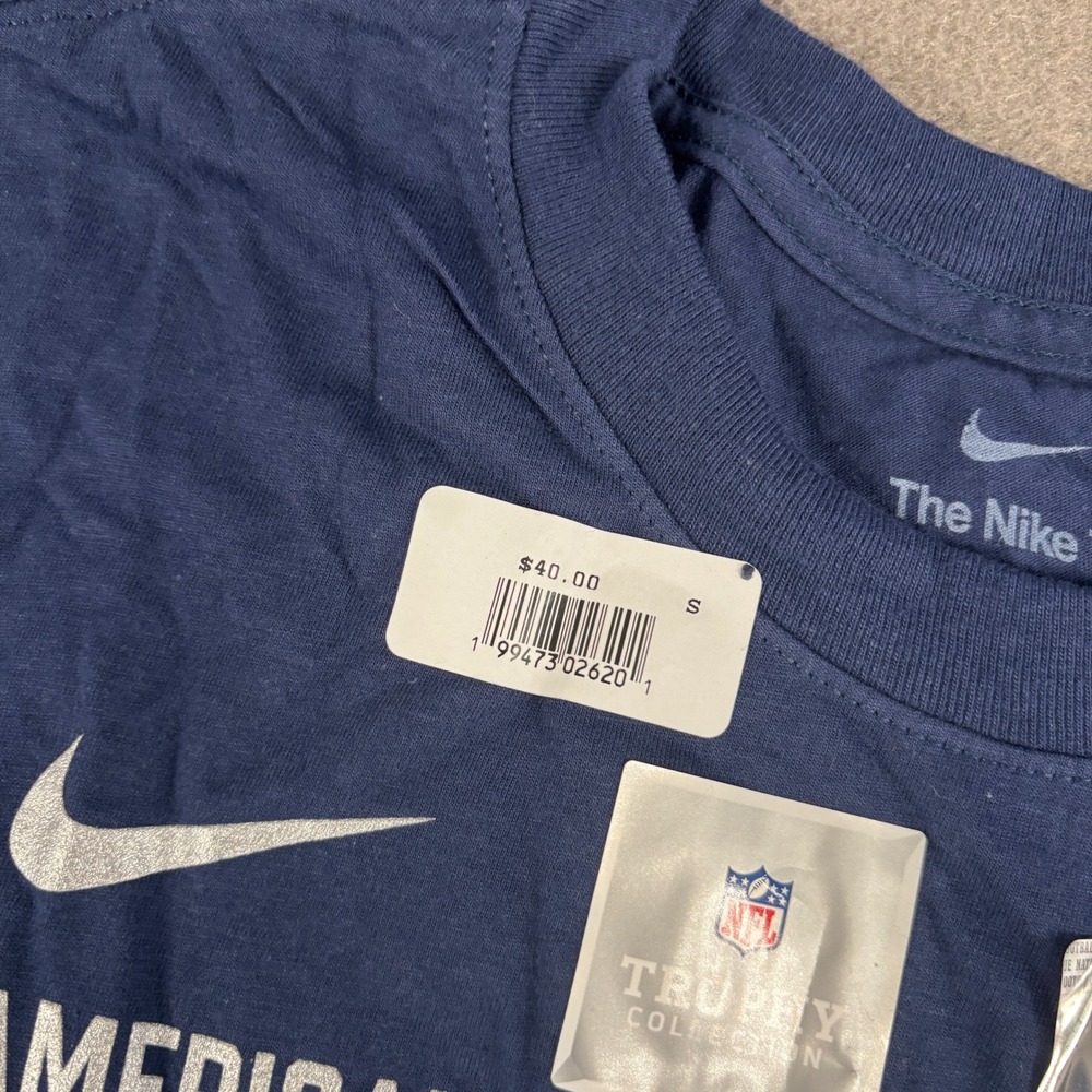 Nike New England Patriots AFC Champions Shirt Mens Size S Navy Blue NFL 8062 - Picture 3 of 7